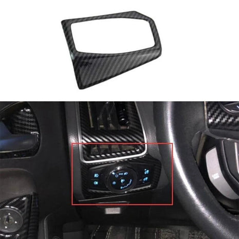 Control Frame Trim 1PCS Carbon Fiber For Ford Focus 2012-2018 Headlight Switch