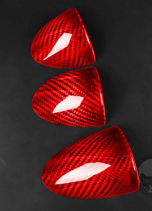 3Pcs Red Dry Carbon Fiber Dashboard Gauge Pod Cover For Nissan 350Z Z33 2003-09