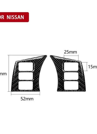 2pcs Carbon Fiber Steering Wheel Frame Trim Cover Decor For Nissan 350z 2006-09