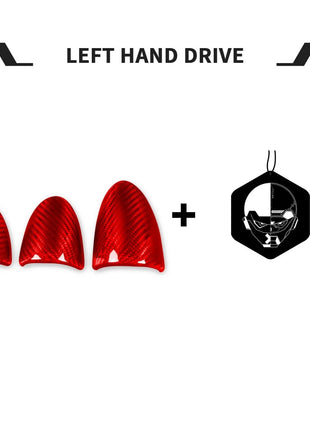 3Pcs Red Dry Carbon Fiber Dashboard Gauge Pod Cover For Nissan 350Z Z33 2003-09