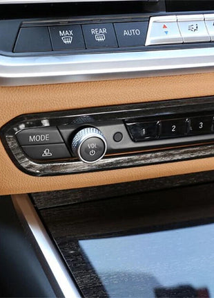 Black Wood Abs Central Control Volume Switch Trim For Bmw 3 Series G20 G28 2019+