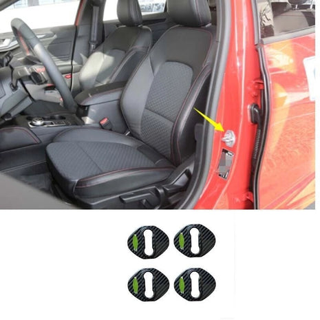Door Lock protection cover trim 4pcs carbon fiber For Ford Focus ST RS 2019-2020