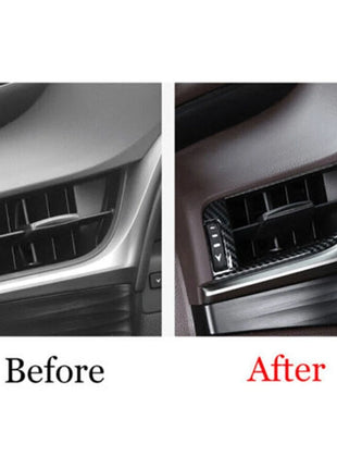 For Lexus ES250 300h 350 19-22 Carbon Fiber L&R AC Air Outlet Vent Frame Trim 2P