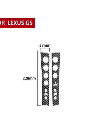 2Pcs Carbon Fiber Interior Central Console Side Cover Trim For Lexus GS300/350