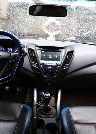 For Hyundai Veloster 11-16 Carbon Fiber Console Gear Shift Frame Cover Trim 2pcs