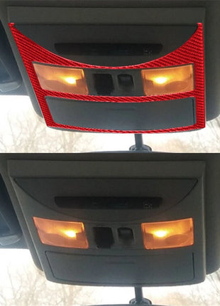 Red Carbon Fiber Ceiling Light Frame Trim Cover For Nissan Quest 2004-2006 TypeB