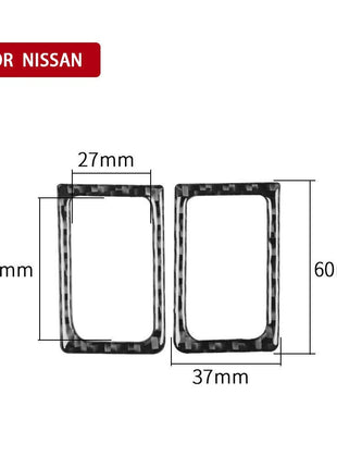 Carbon Fiber Interior Door Lock Frame Cover Trim For Nissan Gt-r R35 2008-2020