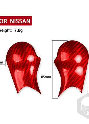 Red Dry Carbon Fiber Console Gear Shift Knob Cover For Nissan 350Z Z33 2003-2009