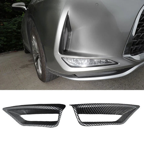 2P Carbon Fiber Style Front Fog Light Lamp Cover Trim For Lexus RX350 450h 20-22