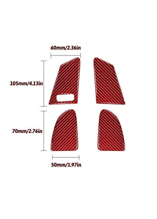 Red Carbon Fiber Window Switch Button Cover Trim For Volvo V60 2010-2017 Type A