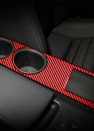 Red Carbon Fiber Watercup Panel Trim Cover For Lexus IS250 IS350 2014-2018