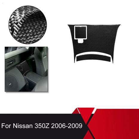 3x Carbon Fiber Rear Center Control Trim Cover Sticker For Nissan 350Z 2006-2009