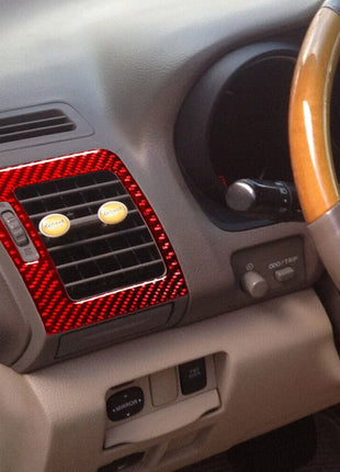 Red Carbon Fiber Side Air Vent Outlet Cover Trim For Lexus RX330 RX350 2004-2009