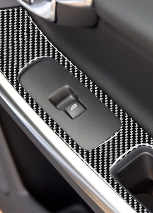 4Pcs Carbon Fiber Window Switch Lift Panel Cover Trim For Volvo V60 2010-2017