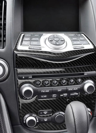 5Pcs Carbon Fiber Conditioner Control Panel Cover Trim For Nissan 370Z 2009-2020