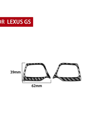 2X Carbon Fiber Steering Wheel Button Cover Trim For Lexus GS350/450h 2006-2011