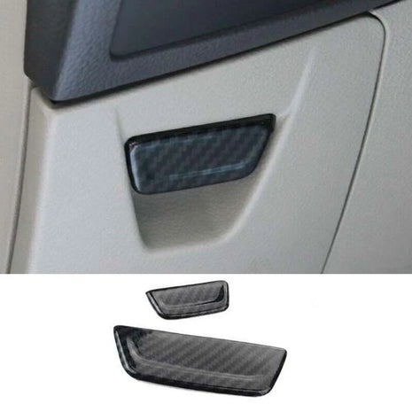Carbon Fiber Interior Storage Box Handle For Ford Focus 2PC Cover Trim 2012-2018