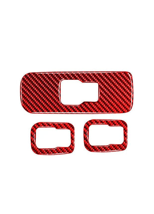Red Carbon Fiber Window Switch Button Panel Cover Trim For Volvo V60 2010-2017