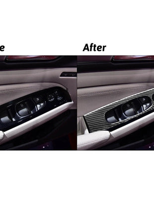 Carbon Fiber Front Door Window Control Panel Cover For Nissan Altima 2019-2022