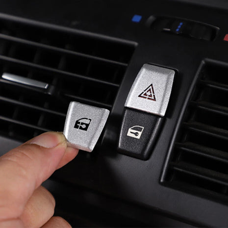 Alloy Control Warning Light Switch Locking Button Cover For Bmw X3 E83 2006-2010
