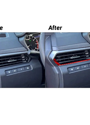 Red Carbon Fiber Dashboard Air Vent Frame Cover Trim For Nissan Altima 2019-2022