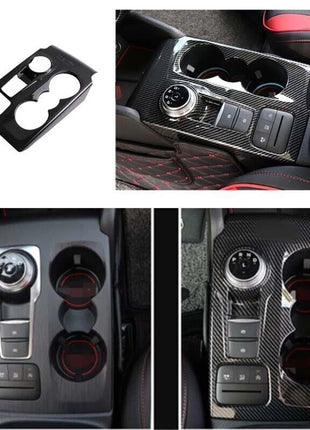 Panel Trim Carbon Fiber Central Console Gear Shift Fit for Ford Focus 2019-2020
