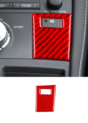 Red Carbon Fiber Interior Car Lock Button Cover Trim For Lexus CT200h 2011-2017