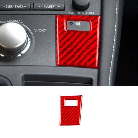 Red Carbon Fiber Interior Car Lock Button Cover Trim For Lexus CT200h 2011-2017