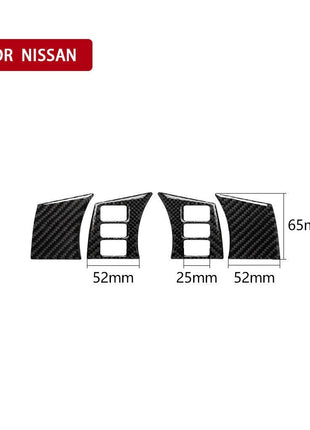 4Pcs Carbon Fiber Interior Steering Wheel Trim Cover For Nissan 350Z 2006-2009