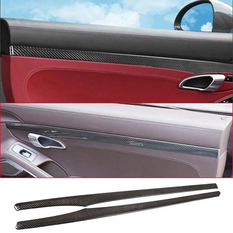 Carbon Fiber Car Inner Door Panel Cover Trim For Porsche 911 2013-18 718 2016-21