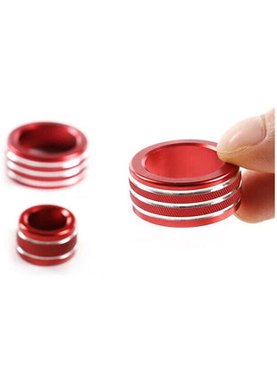 red Alloy Air Conditioner Switch Knob Ring Trim For Bmw 5 Series E60 2004-2010