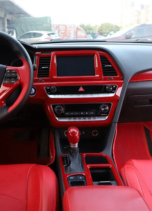 For Hyundai Sonata 18-19 Red Carbon Fiber Console Cigarette Lighter Storage Box