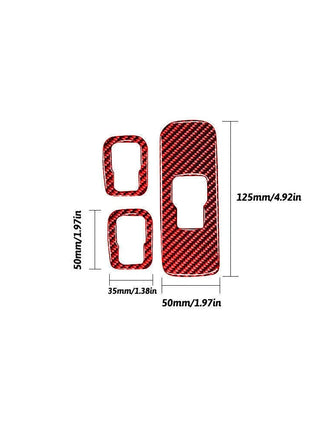 Red Carbon Fiber Window Switch Button Panel Cover Trim For Volvo V60 2010-2017