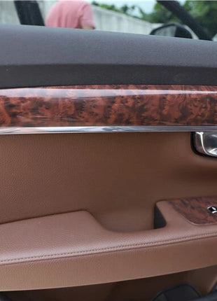 Car Inner Door Strip Panel Cover Trim 4pcs Fit For Volvo S90 16-2021 Peach Wood