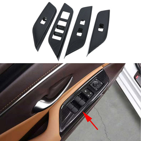 For Lexus ES250 300h 350 2019-22 Carbon Fiber Style Window Lock Lift Panel Trim