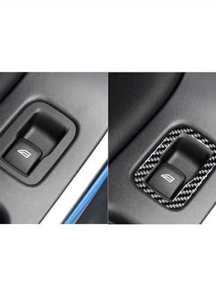 3Pcs Carbon Fiber Window Switch Button Panel Cover Trim For Volvo V60 2010-2017