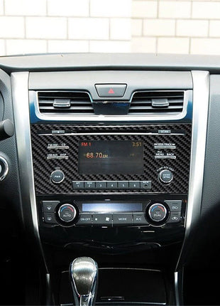 Carbon Fiber Center Console CD Panel Cover Trim For Nissan Altima 2013-2015 TypA