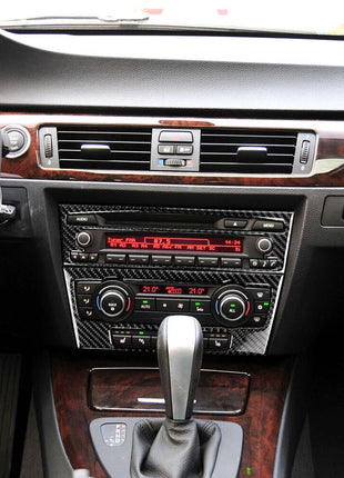 For Bmw E90 3 Series E90 2005-12carbon Fiber Air Condition Cd Control Panel Trim