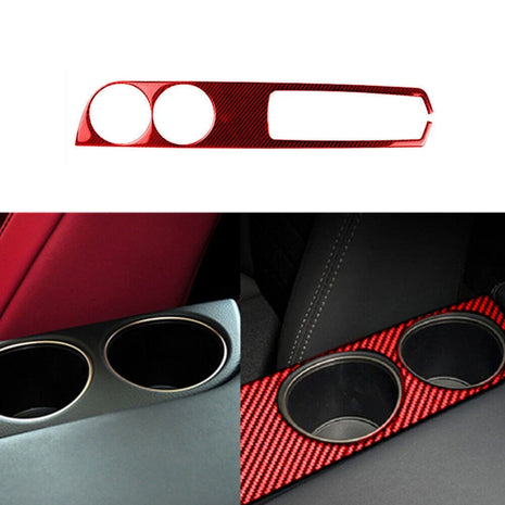 Red Carbon Fiber Watercup Panel Trim Cover For Lexus IS250 IS350 2014-2018