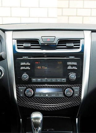 Carbon Fiber Center A/C Console Panel Cover Trim For Nissan Altima 2013-2015