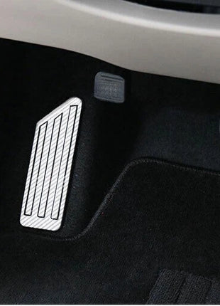 For Nissan Altima 2019-22 Carbon Fiber Steel Footrest Pad Pedal Cover Trim 1pcs