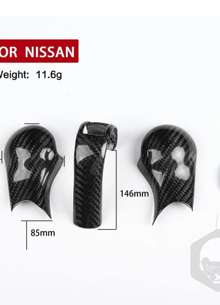 4Pcs For Nissan 350Z Z33 03-09 Real Carbon Fiber Interior Gear Shift Knob Cover