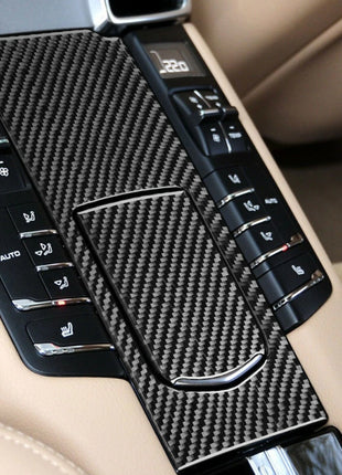 Carbon Fiber Car Inner Rear Multimedia Cover Trim For Porsche Panamera 2010-2016