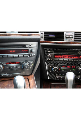 For Bmw E90 3 Series E90 2005-12carbon Fiber Air Condition Cd Control Panel Trim