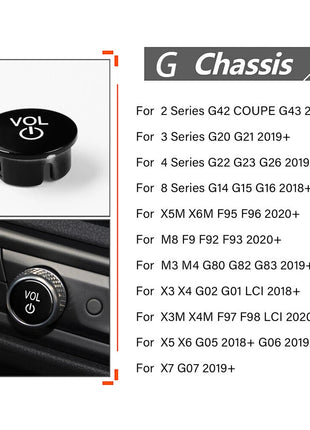 Black Replace Vol Button Trim For Bmw 2 3 4 8 Series G42 G20 G22 G14 X3 X4 X5 X6