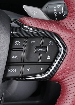 3P ABS Carbon Fiber Steering Wheel Button Decor Trim For Lexus NX250 350 2022-20