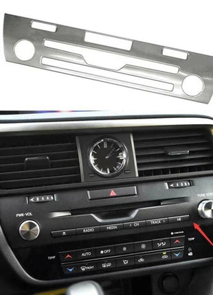 1P Silver Steel Central Volume CD Switch Panel Cover For Lexus RX350 450h 16-22