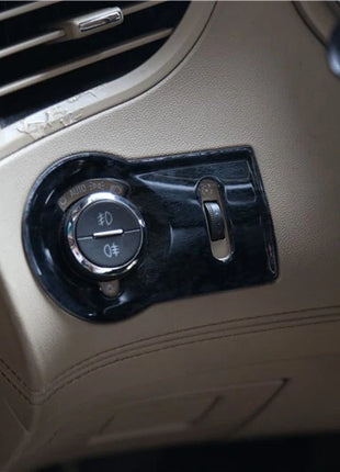 For Buick Lacrosse 2009-12 Black Wood Grain Headlight Control Button Frame Cover
