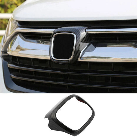 1pcs Black Abs Carbon Fiber Front Grille Frame Cover For Honda Cr-v 2017-22