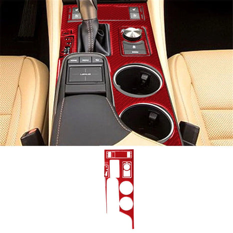 6X Red Carbon Fiber Gear Shift Panel Cover Trim For Lexus RC300 350 200T 2015-20